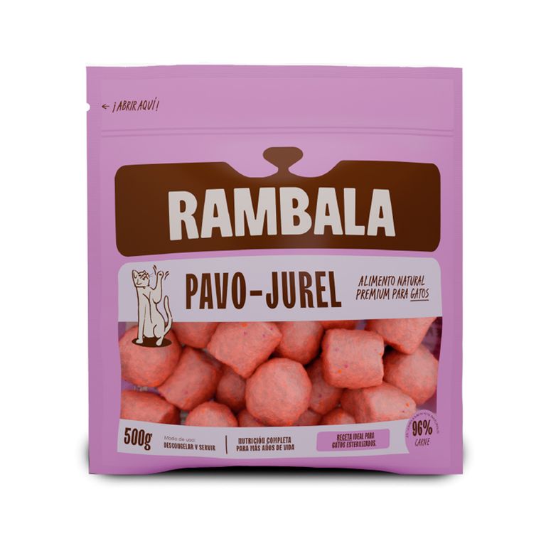 Alimento Congelado Gato Rambala Pavo Jurel Doypack 500 g