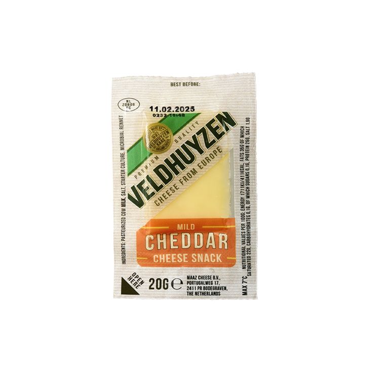 Snack Queso Cheddar Veldhuyzen Empaque 20 g