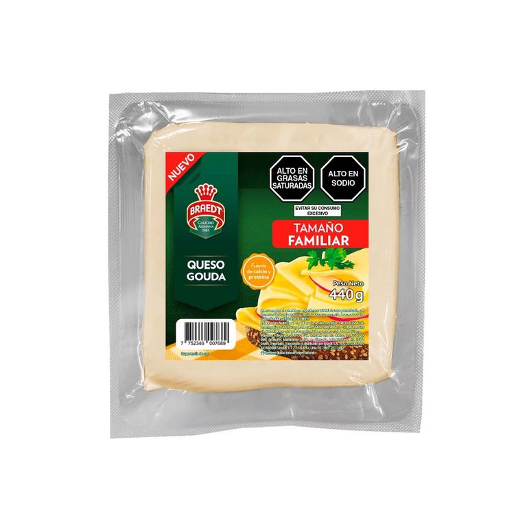 Queso Goudá en Láminas Braedt Empaque 440 g