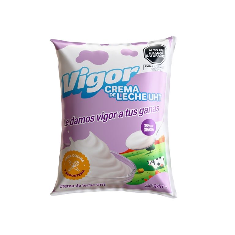 Crema de Leche UHT Vigor Bolsa 946 mL
