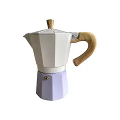 Casa Joven - Cafetera Aluminio con Mango de Madera Lila