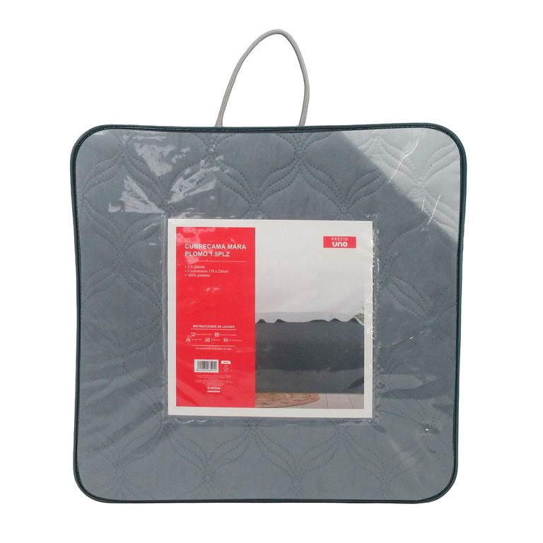 Cubrecama Mara Plomo 1.5Pl