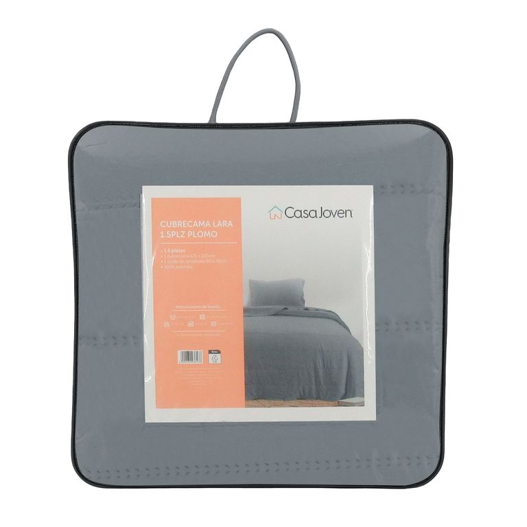 Cubrecama Lara 1.5Plz Plomo