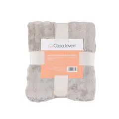CASA JOVEN - Manta Franela Cubos Taupe 130X160 cm