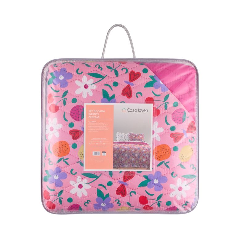 Set de Cama Infantil Cerezas 1.5Plz