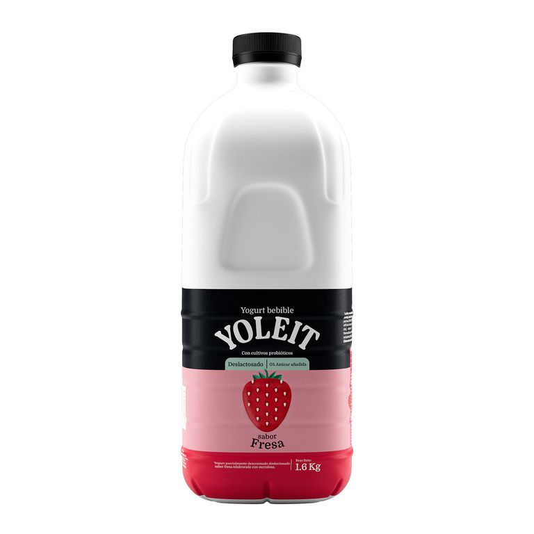 Yogurt Sin Lactosa Yoleit Fresa Botella 1.6 Kg