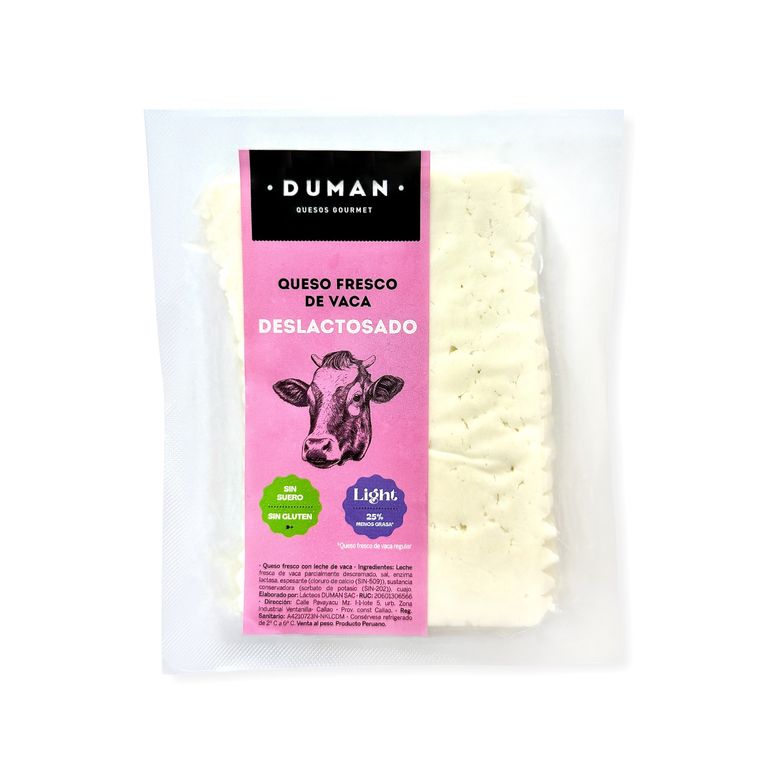Queso Fresco Deslactosado Duman x Kg