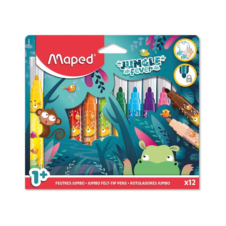 Plumones Maped Jumbo Jungle Fever Caja 12 Und