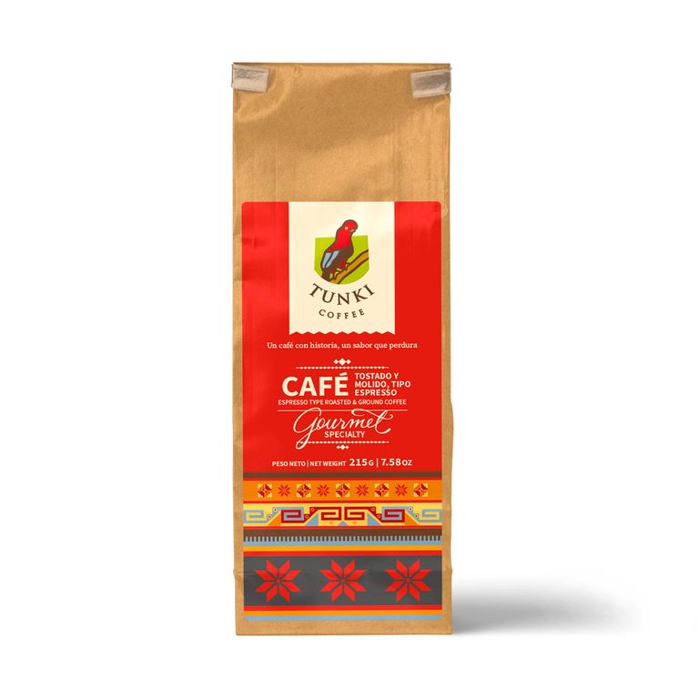 Café Tostado Molido Coffee Tunki Tipo Espresso Envase 215 g
