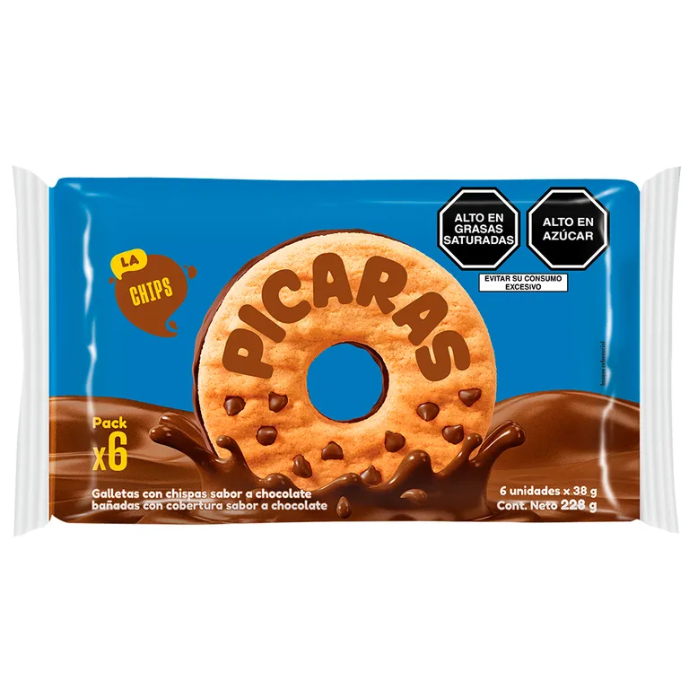 Galleta Picaras Chips Sixpack 228 g