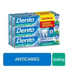 DENTO - Pasta Dental Dento Anticaries Sixpack Caja 80 g