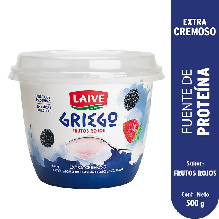 Yogurt Laive Griego Frutos Rojos Envase 500 g