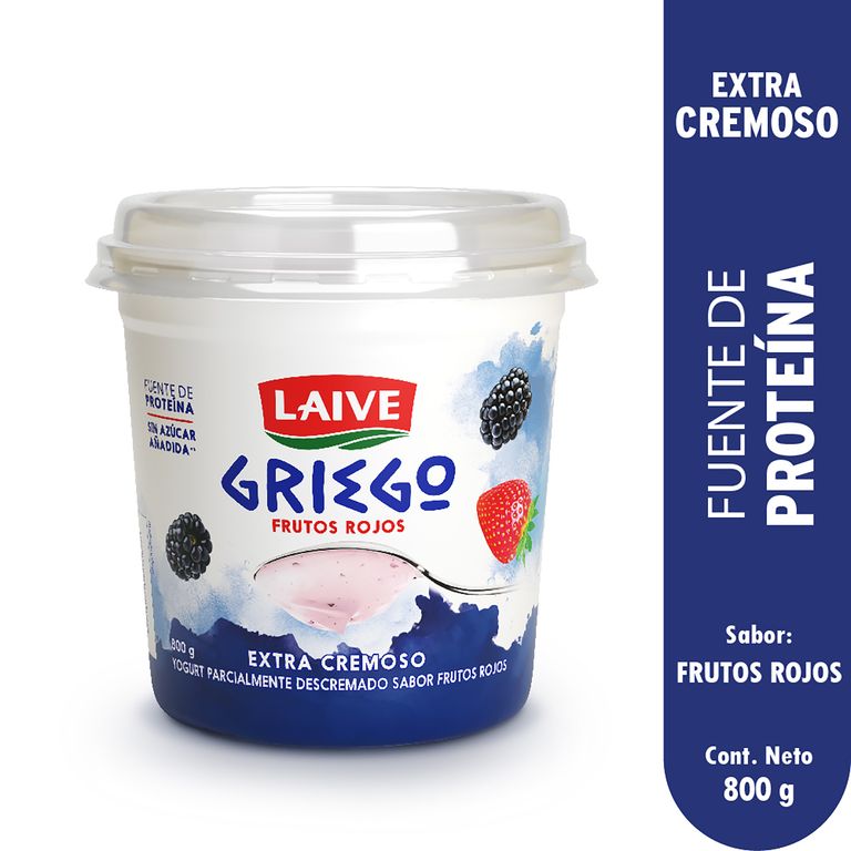 Yogurt Laive Griego Frutos Rojos Envase 800 g