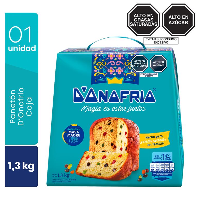 Panetón Donofrio Pasas Frutas Caja 1.3 Kg