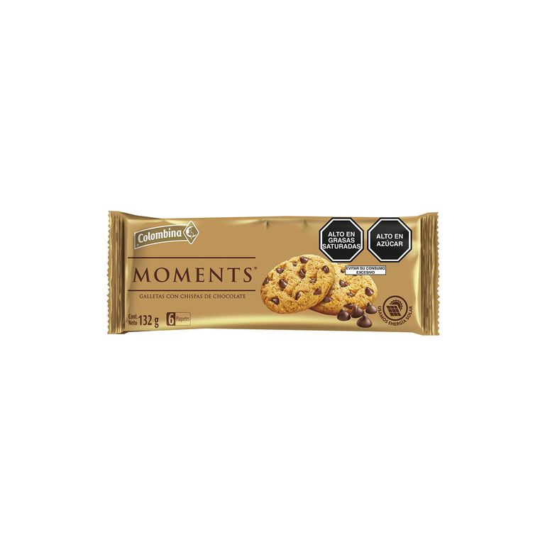 Galletas Colombina Moments Chips de Chocolate Empaque 132 g