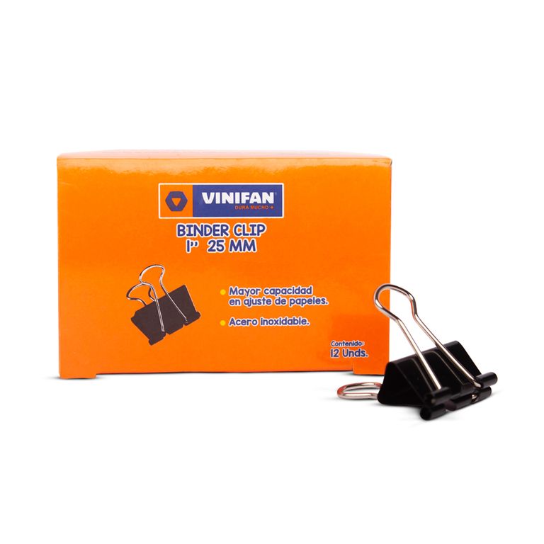 Binder Vinifan Clip 1'' 25mm Caja 12 Und