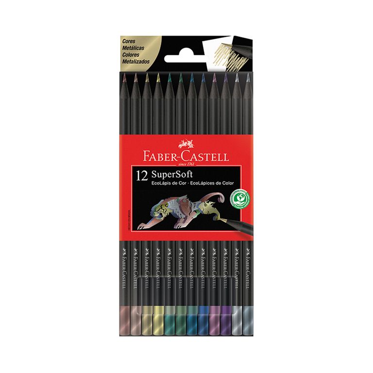 Colores Faber Castell Ecol Súper Soft Metálicos Empaque 12 Und