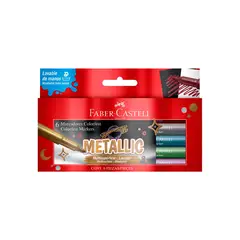 FABER CASTELL - Plumones Faber Castell Colorfest Metálico Empaque 6 Und