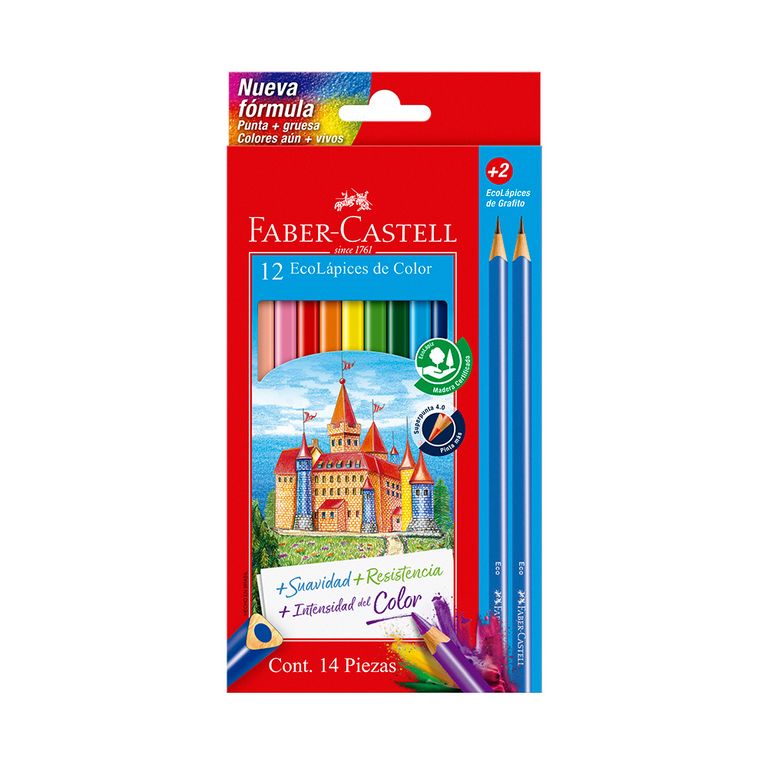 Colores Faber Castell Empaque 12 Und + 2 Grafitos