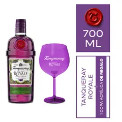 TANQUERAY - Gin Tanqueray  Royale 700 mL + Copa Morada