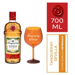 TANQUERAY - Gin Tanqueray Sevilla 700 mL + Copa Naranja