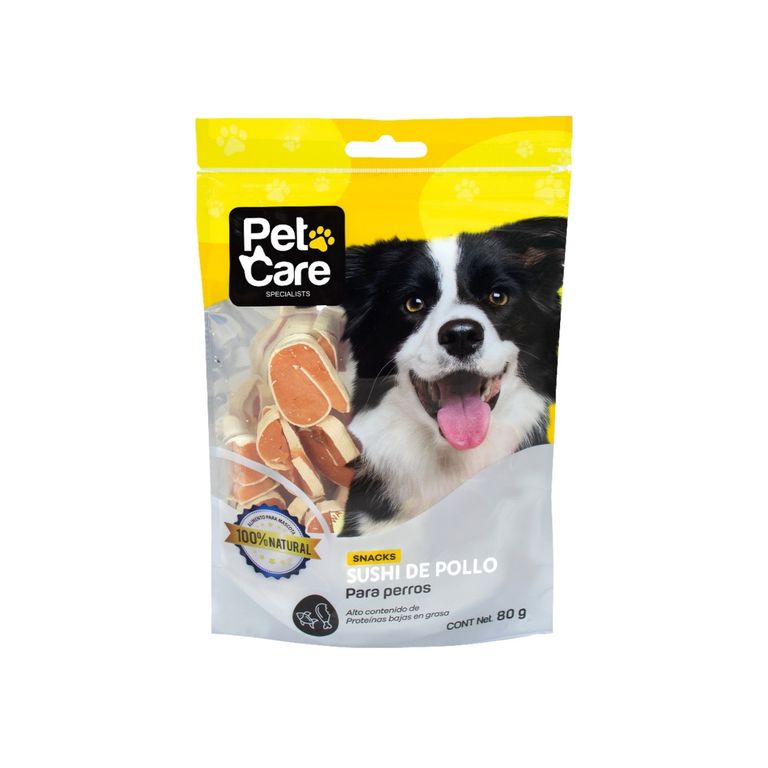 Snack Perros Pet Care Sushi de Pollo Doypack 80 g