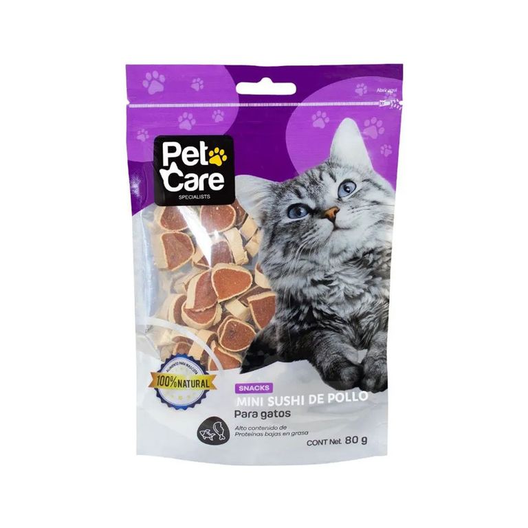 Snack Gatos Pet Care Mini Sushi de Pollo Doypack 80 g