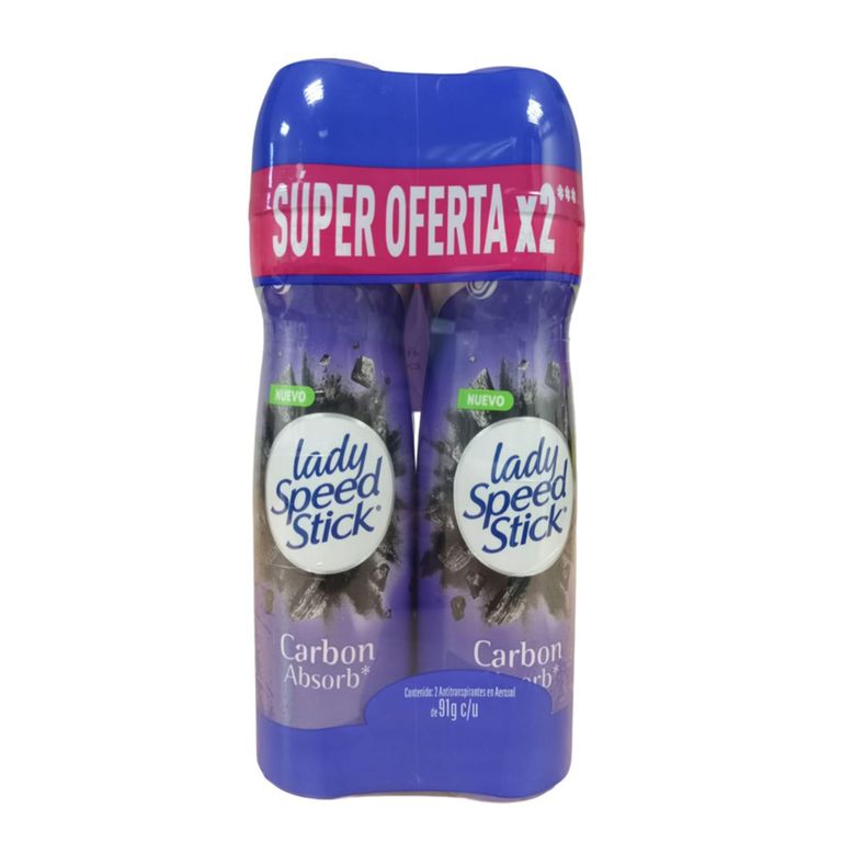 Antitranspirante en Spray Lady Speed Stick Carbon Empaque 2 Und