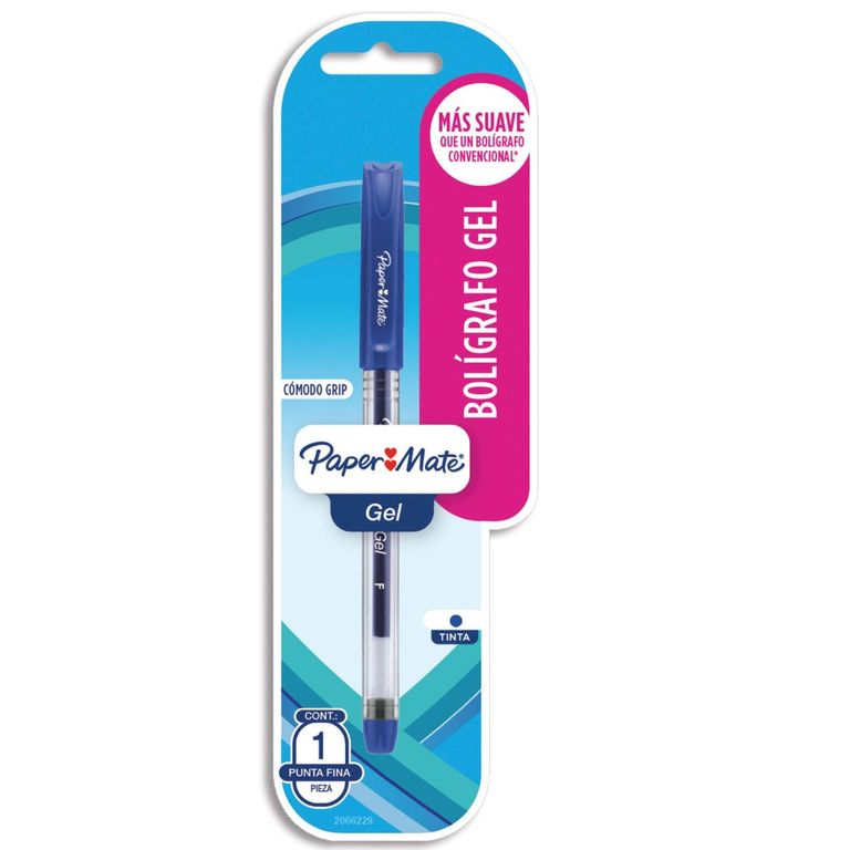 Lapicero Paper Mate Gel Azul Con Grip