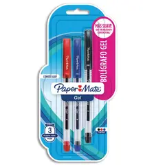 PAPER MATE - Lapiceros Paper Mate Gel Basic Con Grip Empaque 3 Und
