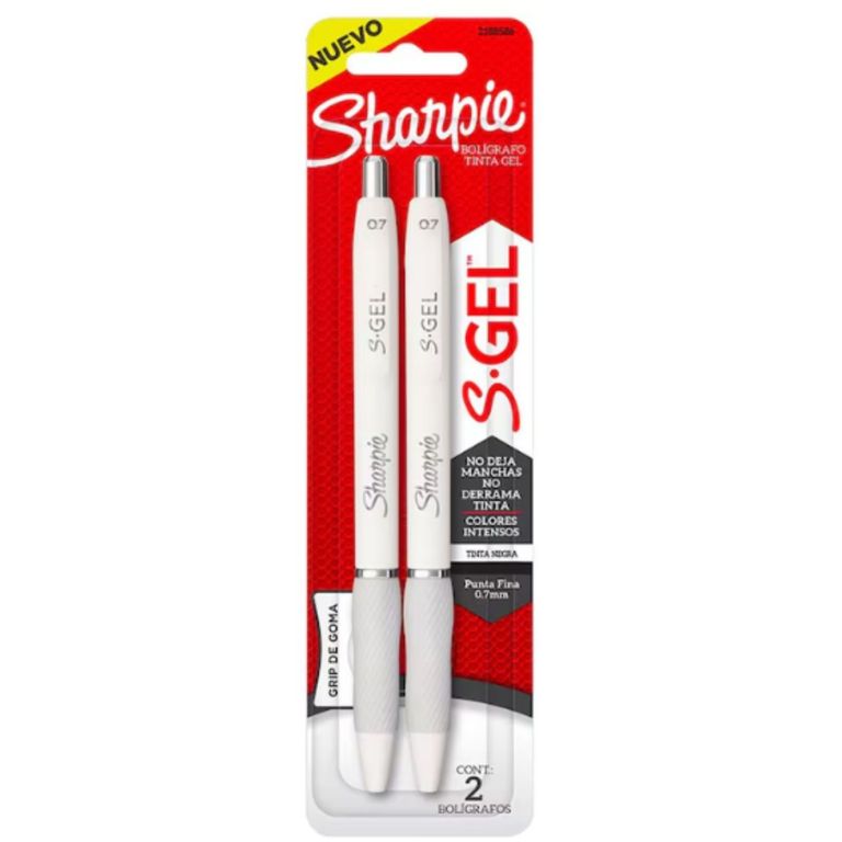 Lapiceros Sharpie 0.7mm SGel Negro Empaque 2 Und