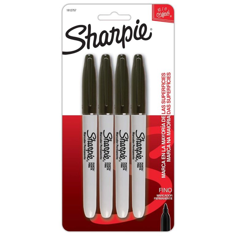 Marcadores Sharpie Permanentes Negro 4 Und