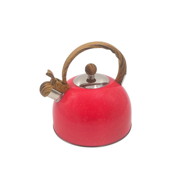 Tetera Acero Inoxidable Look Madera Rojo 3 L