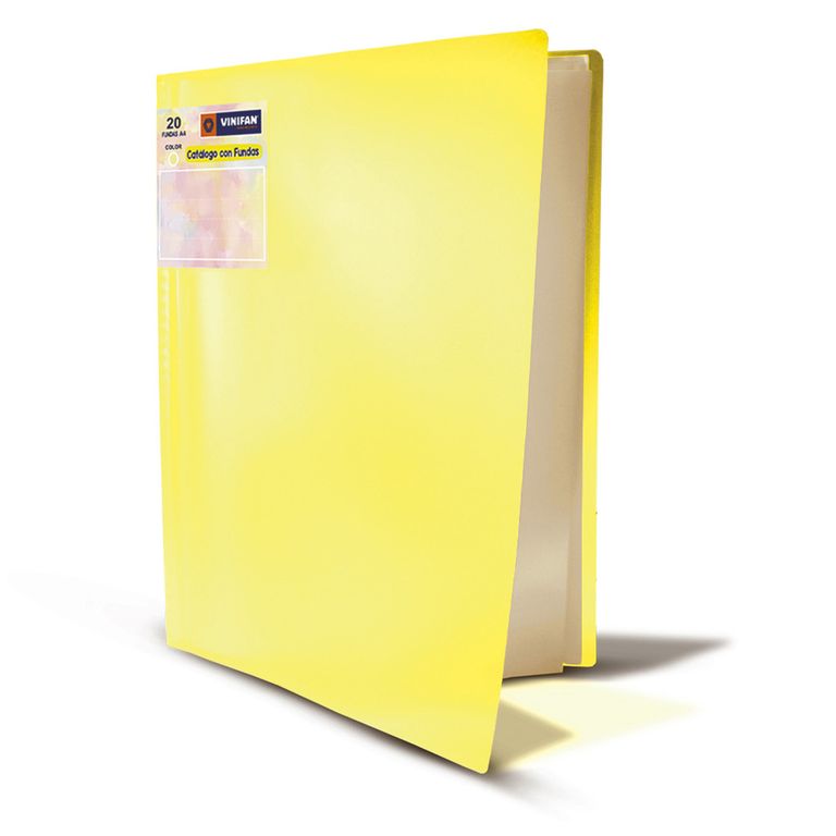 Catálogo Con Fundas Vinifan A4 20 Hojas Amarillo Pastel