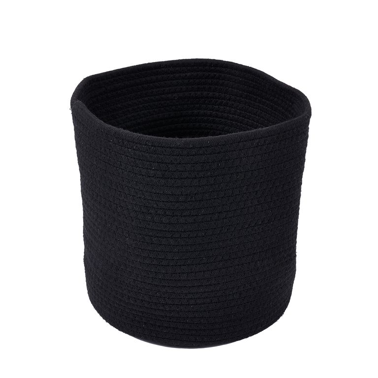 Cesto Tejido Redondo Negro