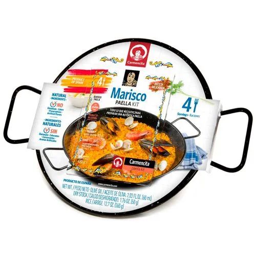 Kit Paella de Mariscos Carmencita Caja 490 g + Paellera