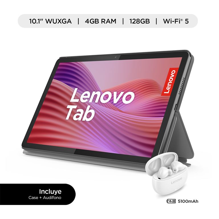 Tablet Lenovo M10 4 GB 128 GB + Folio Case + Lenovo E310 Earbuds
