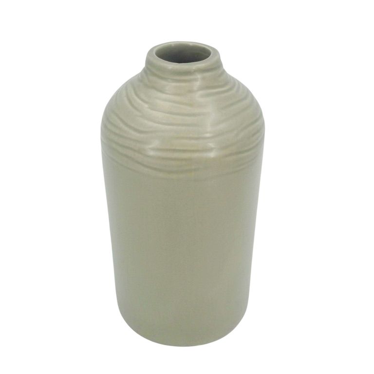 Maceta Cerámica Botella Taupe 13Cm