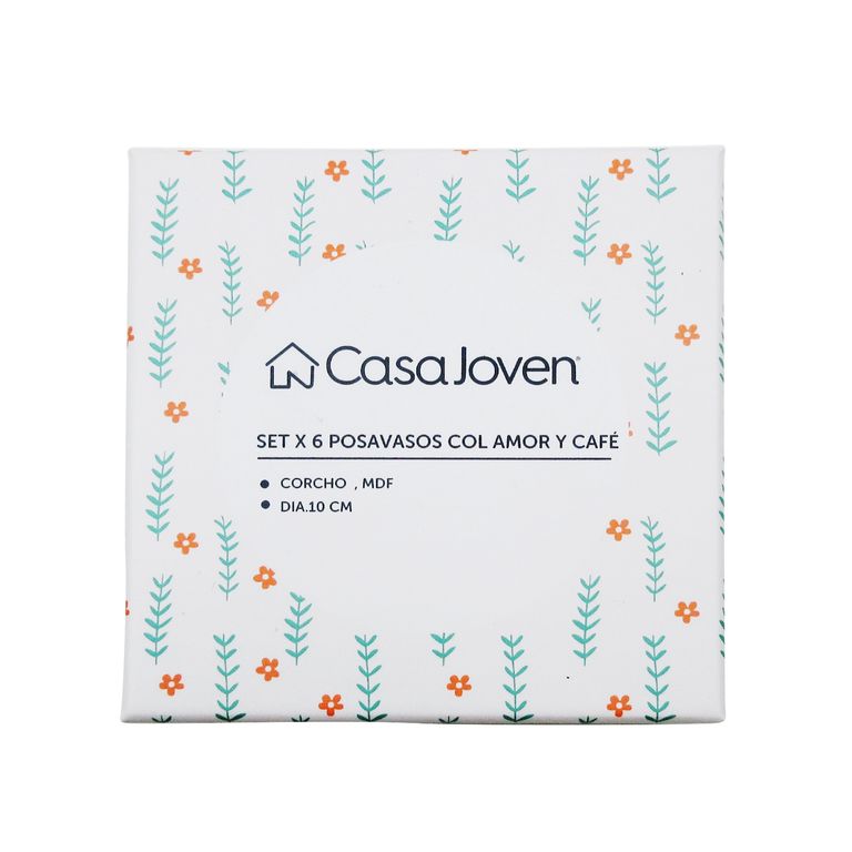 Set X 6 Posavasos Col Amor y Café