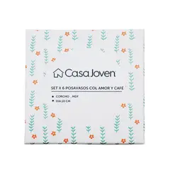 Casa Joven - Set X 6 Posavasos Col Amor y Café