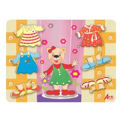 ARTI CREATIVO - Juego Educativo Arti Creativo Vistiendo A La Osita 8 Piezas Madera