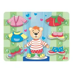 ARTI CREATIVO - Juego Educativo Arti Creativo Vistiendo Al Osito 8 Piezas Madera