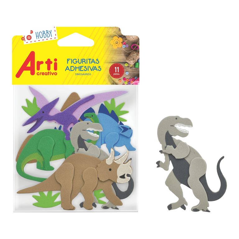 Figuritas Adhesivas Arti Creativo Dinos Empaque 9 Und