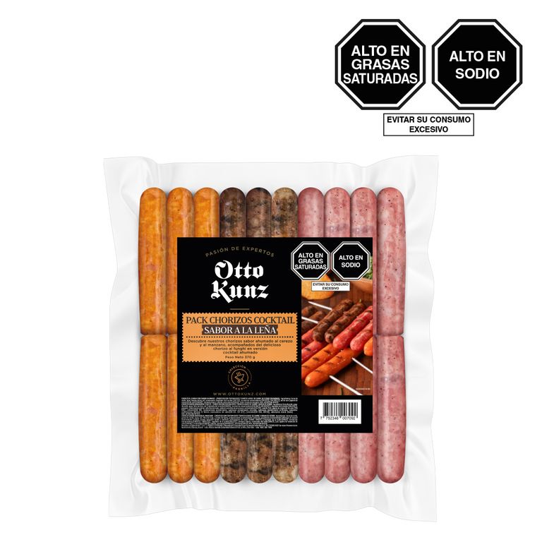 Pack Chorizos Cocktail Leña Otto Kunz Empaque 370 g