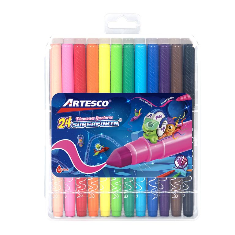 Plumones Artesco Superpunta 45 Empaque 24 Und