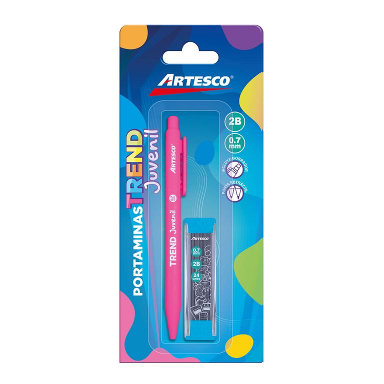 Portaminas Artesco Trend Juvenil 2B 7mm + Minas