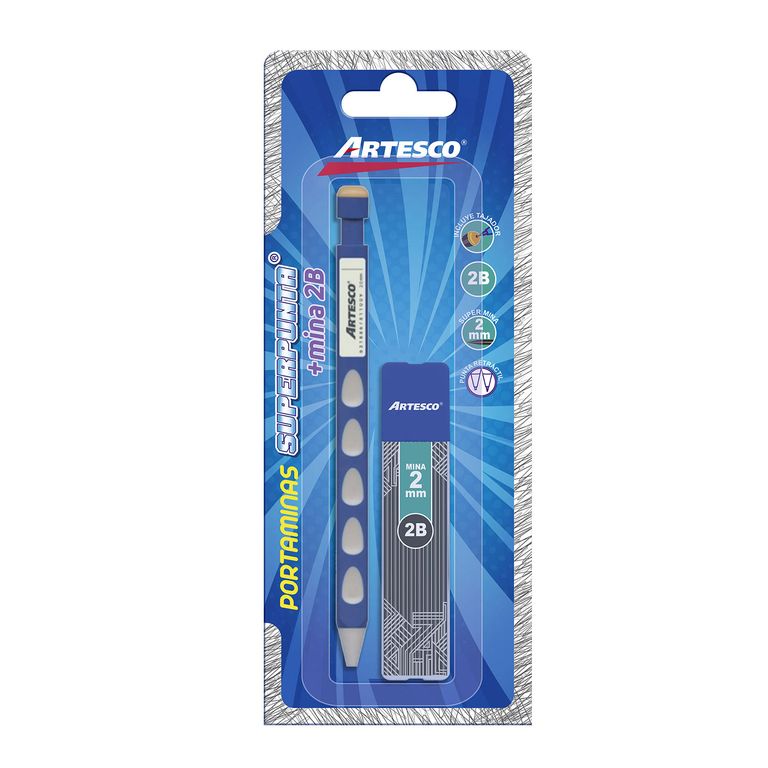 Portaminas Artesco 2mm Superpunta 2B + Minas