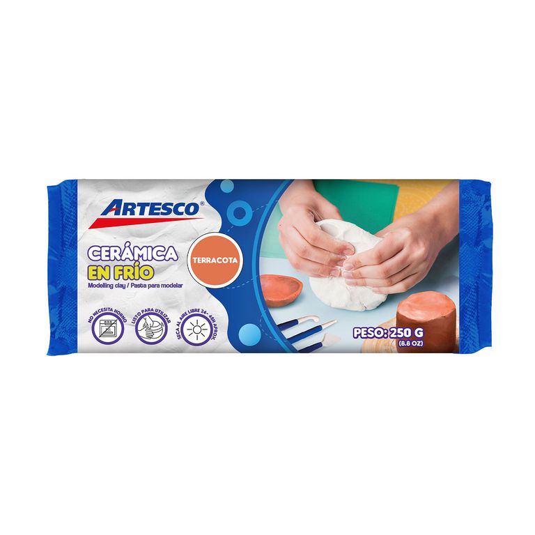 Cerámica En Frío Artesco En Barra Color Terracota Envase 250 g