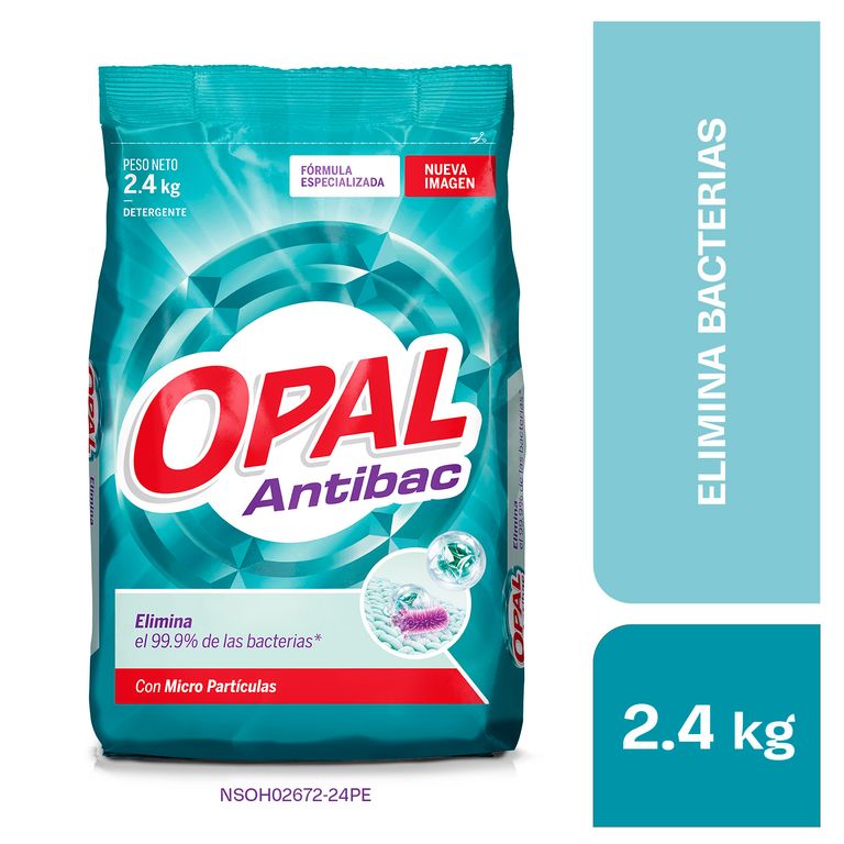 Detergente en Polvo Opal Antibacterial Bolsa 2.4 Kg