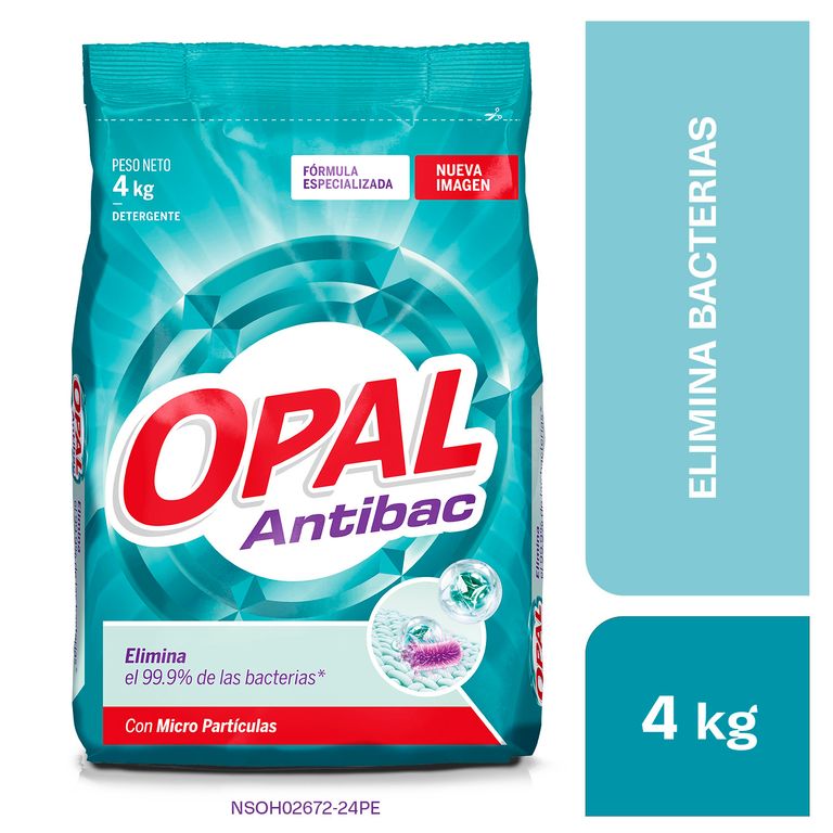 Detergente en Polvo Opal Antibacterial Bolsa 4 Kg